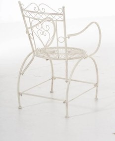 Kovová stolička Sheela s područkami - Krémová antik