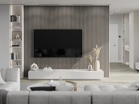 Mexen Lam-F, akustické stenové lamely 275 × 30 cm, plstený podklad 8 mm, technická dyha, dub popolavý, S105-275307-3015-005