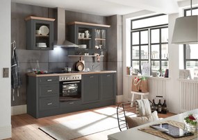 Kuchynská linka Jasmin, antracit/dub