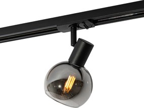 Moderný čierny reflektor pre 1-fázový koľajnicový systém - Iconic Lava