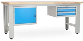 Dielenský stôl Solid OAK-12, 210 cm, 2 závesné boxy, dub