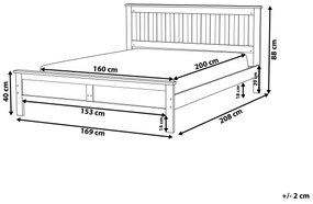 Drevená posteľ 160 x 200 cm biela MAYENNE Beliani