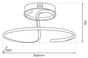Stropné LED svietidlo Delta, 1x LED 30w, 4000k, b