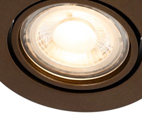 Sada 6 moderných otočných bodových svietidiel tmavá bronz - Cisco