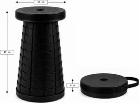 Kempingová stolička CAMPIO teleskopická 45 cm, červená