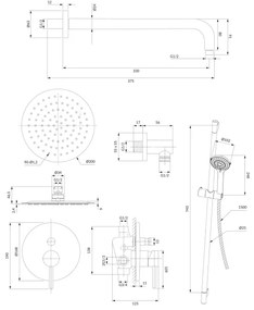 OMNIRES SYSY17CR - Sprchová sada s podomietkovou batériou Y lesklý chróm
