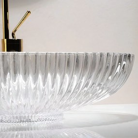 Rea Nicole, sklenené umývadlo na dosku 510x345x150 mm, číra, REA-U4701