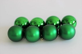 Zelené plastové vianočné gule 8cm 8ks