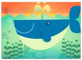 Obraz - Veselá veľryba (70x50 cm)
