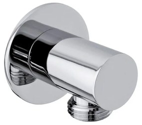 Mosadzný diel na pripojenie sprchy v lesklo striebornej farbe ø 5 cm – Sapho