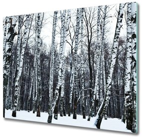 Sklenená doska na krájanie Zimný brezy 60x52 cm