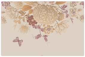 Obraz - Vintage kvety a motýle (90x60 cm)