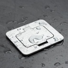 Brilagi - Vonkajšia vstavaná podlahová zásuvka IP55 matný chróm obdĺžnikový