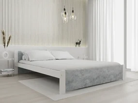 Posteľ IKAROS 140 x 200 cm, betón/biela Rošt: S lamelovým roštom, Matrac: Matrac DELUXE 10 cm