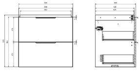 Cersanit S598-046-DSM- Závesná kúpeľňová skrinka pod umývadlo MALIKA 60x45 cm biela
