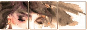 Obraz na plátne - Ženský portrét akvarel reprodukcia - panoráma 5278FB (120x40 cm)