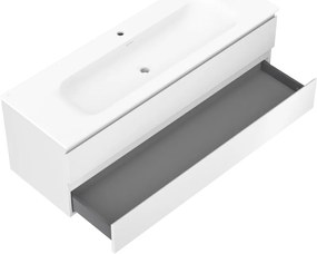 Mexen Orio, kúpeľňová skrinka 140 cm s umývadlom Vela, 2 zásuvky, biela matná, 91A10-14047-2-BFF01-W23M01