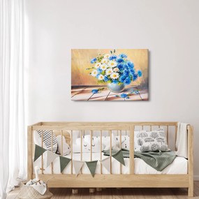 Maľovaný obraz vázy kvetín (90x60 cm)