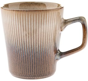 Súprava 6 keramických hrnčekov Rustik 410 ml, svetlohnedá