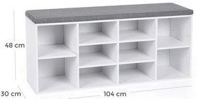 Polica na topánky so sedením VASAGLE LHS10WT