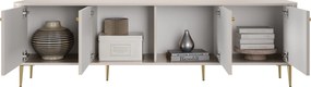 Závesný TV stolík Vespera 4D 187 cm - kašmírová / zlatá