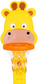 RAMIZ Detská športová súprava Žirafa 4v1 - basketbal, obruče, šípky a výšková tabuľka (3+)
