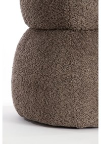Hnedý taburet z textílie buklé Leyla – Light &amp; Living