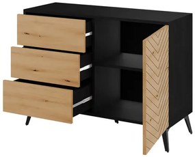 Komoda so zásuvkami Namiro NKSZ104, Farby:: čierny/dub evoke