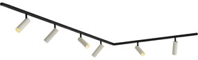 Modern railsysteem met 6 spots beige 1-fase - Slimline Uzzy