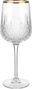 Elegantný pohár na víno so zlatým okrajom - Ø 7*23 cm / 300 ml