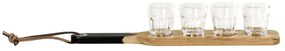 GENTLEMEN'S HARDWARE Servírovacia doštička so sklenenými panákmi Acacia Wood