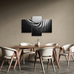 Abstraktný obraz - čiernobiela špirála (90x60 cm)