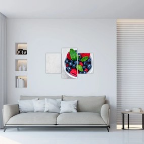 Obraz - miska s lesným ovocím (90x60 cm)