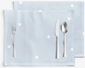 Goldea prestieranie na stôl 100% bavlnené plátno - bodky na nebesky modrom - sada 2ks 30 x 40 cm