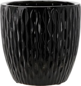 Keramický obal na květináč SLOWNY 39 cm černý