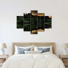 Obraz jazera pri lese (150x105 cm)