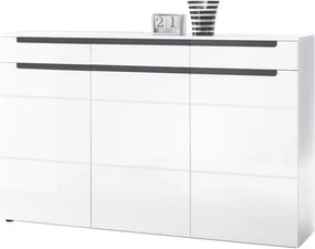 Sconto Komoda THOR biela vysoký lesk