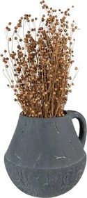 Tmavosivý dekoratívny obal na kvetináč s uchom Édith L - 23*23*21 cm