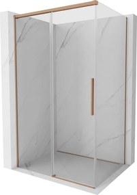 Mexen Rox, posuvný sprchový kút 135 x 100 cm, 8mm číre sklo, medený matný profil, 8C2-135-100-65-00