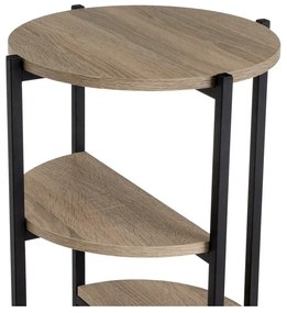 Regál v čierno-prírodnej farbe v dekore duba 40x80 cm – Casa Selección