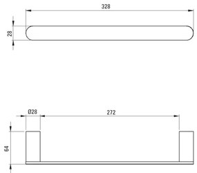 Deante ADR_N611 - Nástenný vešiak na uteráky ROUND 32,8 cm čierny