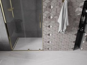 Mexen Velar, posuvné dvere do otvoru 90x200 cm, 8mm číre sklo, zlatá lesklá, 871-090-000-01-50