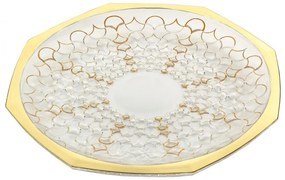 KRIŠTÁĽOVÝ PODNOS BOHEMIA PRESTIGE ARABESQUE GOLD 300MM