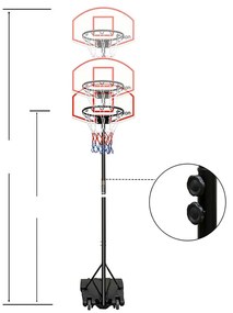 Mobilný basketbalový kôš s nastaviteľnou výškou