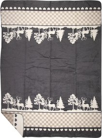 Červeno-biela obojstranný károvaný pléd Caro XL - 150*200 cm