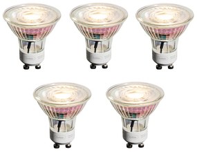 Sada 5 čírych stmievateľných LED žiaroviek GU10 50mm 4,9W 450 lm 2700K