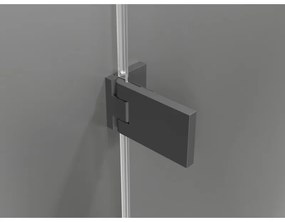 Mexen Lunar-F Duo, skladací sprchový kút 90 x 75 cm, 8mm číre sklo, grafitový profil, 836-090L-075P-95-00