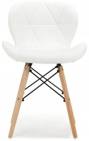 Sammer Kožená jedálenská stolička za super cenu v bielej farbe SKY74 ekokoza biele