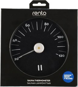 RENTO Teplomer do sauny okrúhly - čierny