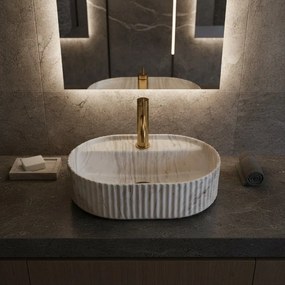 Rea Marcela Kallisto, umývadlo na dosku 500×355×135 mm, béžová matná, REA-U3514